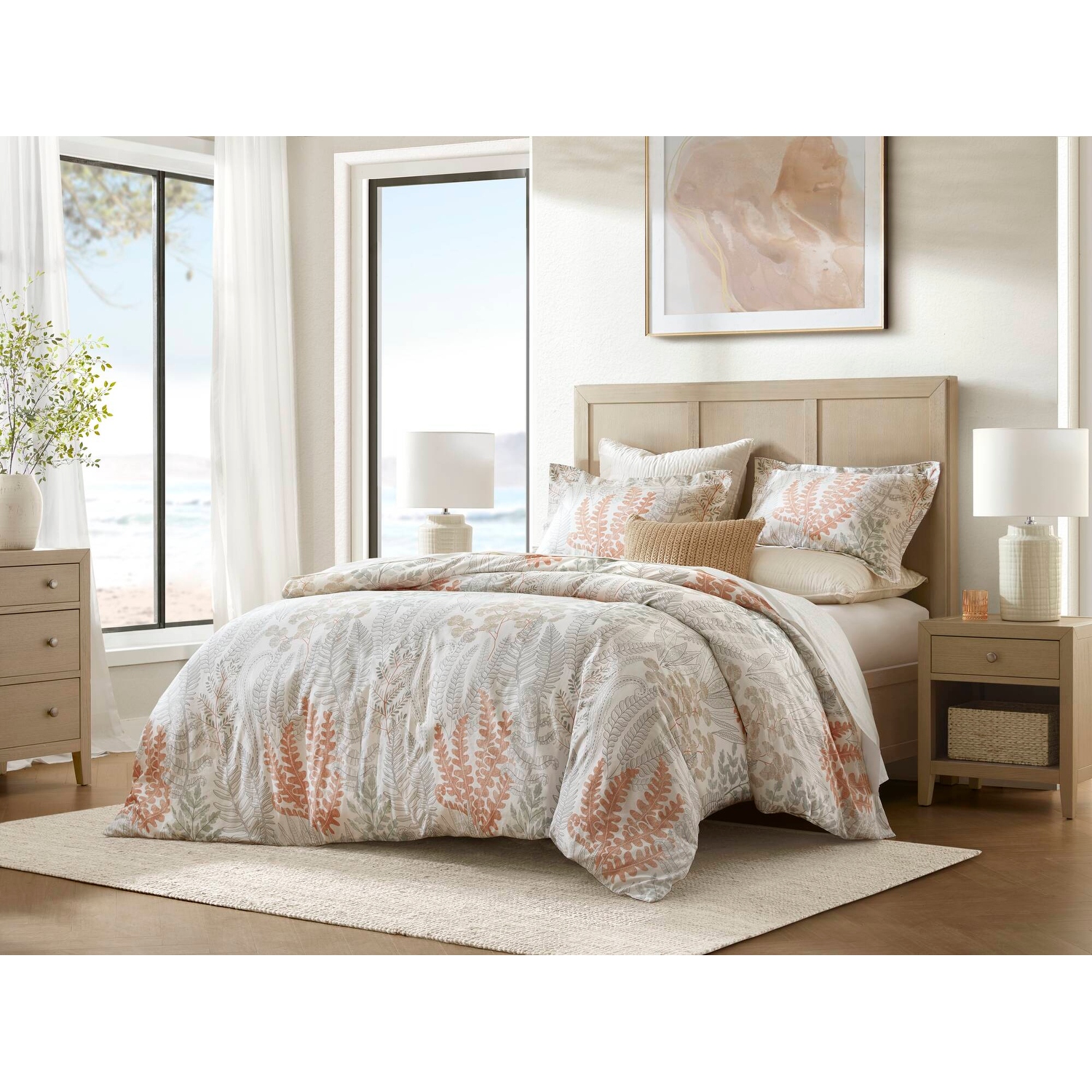 Marimekko Unikko Pink Cotton Reversible Duvet Cover Set